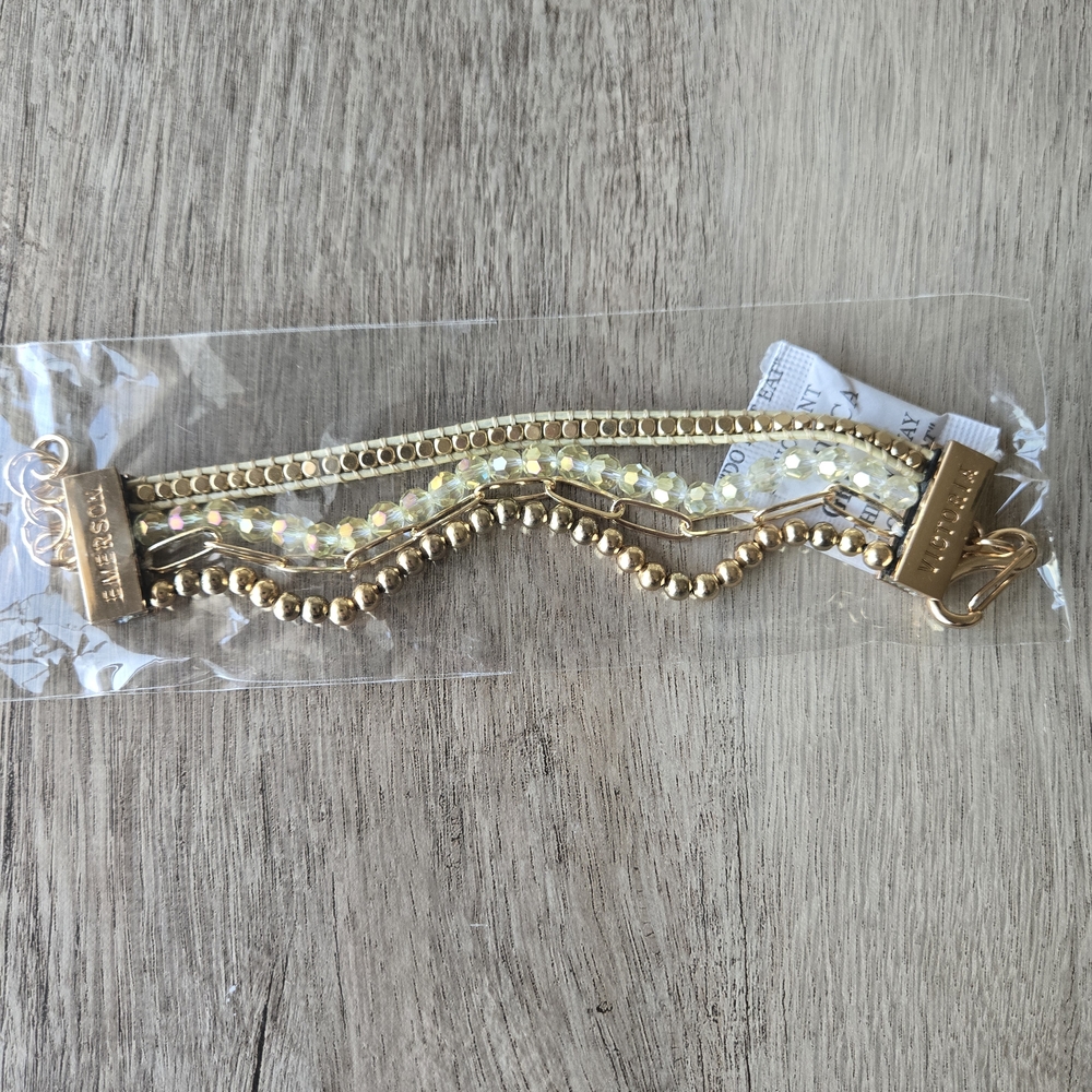 Victoria Emerson Gold and Cream Bracelet